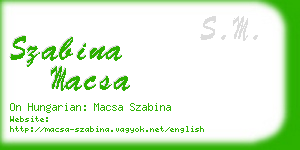 szabina macsa business card